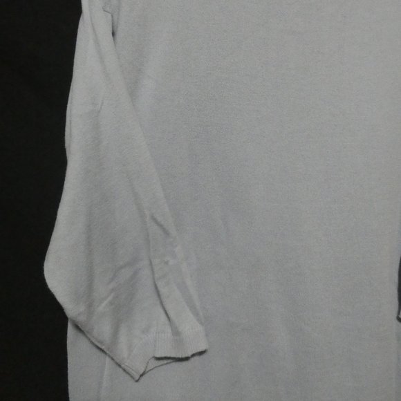 MEXX | large | 100% Cotton | 3/4 Sleeve Knit Scoop Neck Sweater | Light Grey - Picture 9 of 11